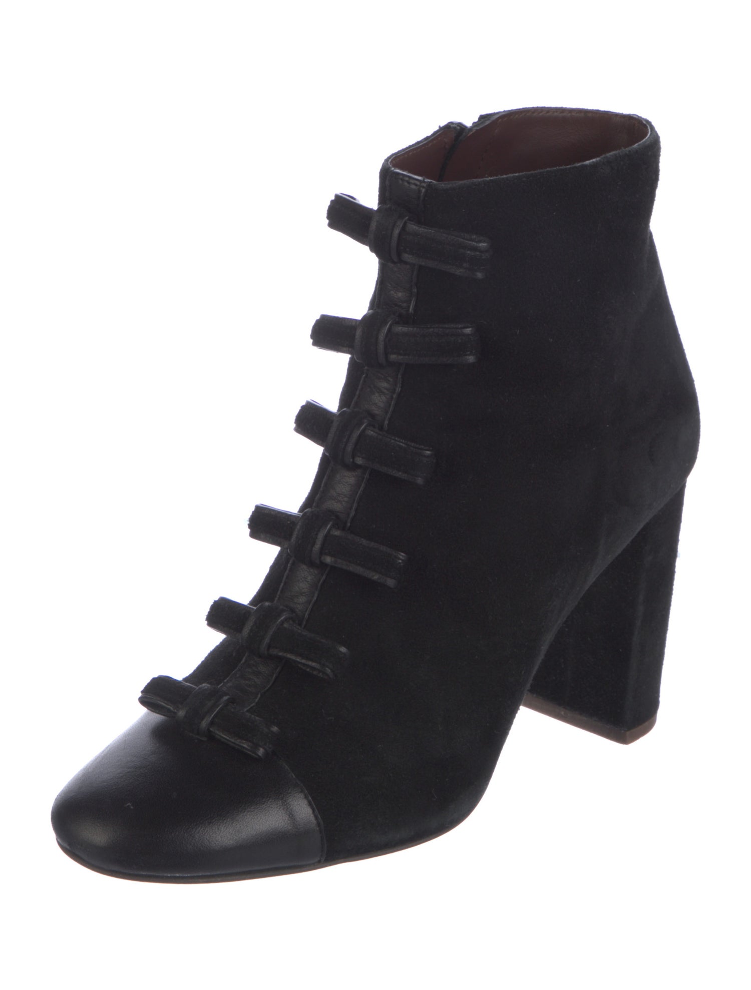 See by Chloé Suede Bow Accents Lace-Up Boots