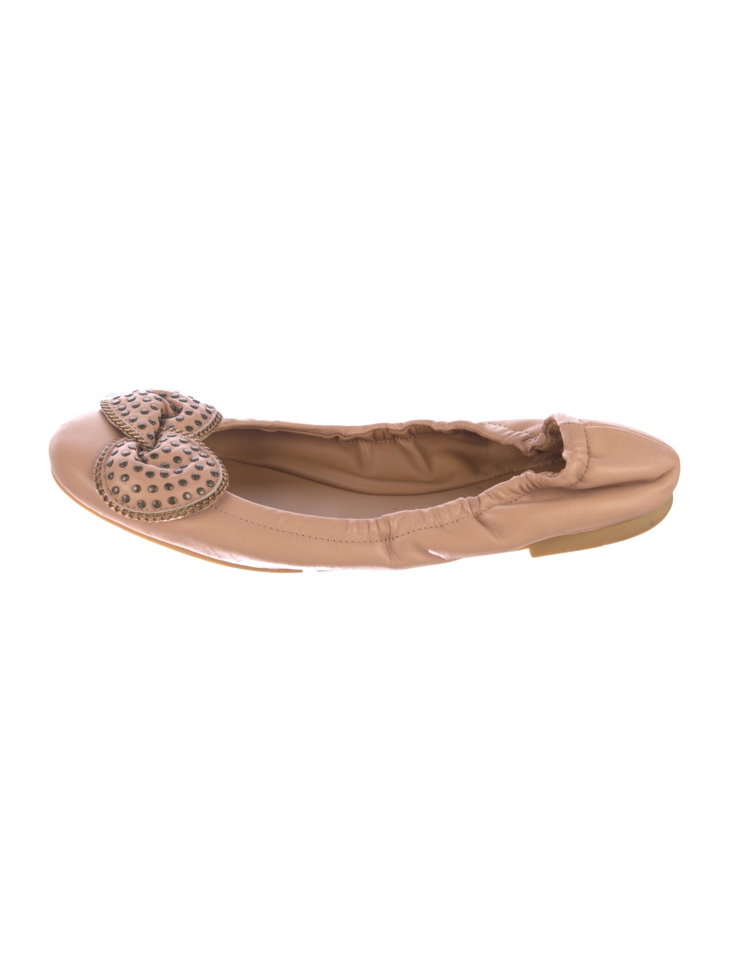 See by Chloé Leather Bow Accents Ballet Flats