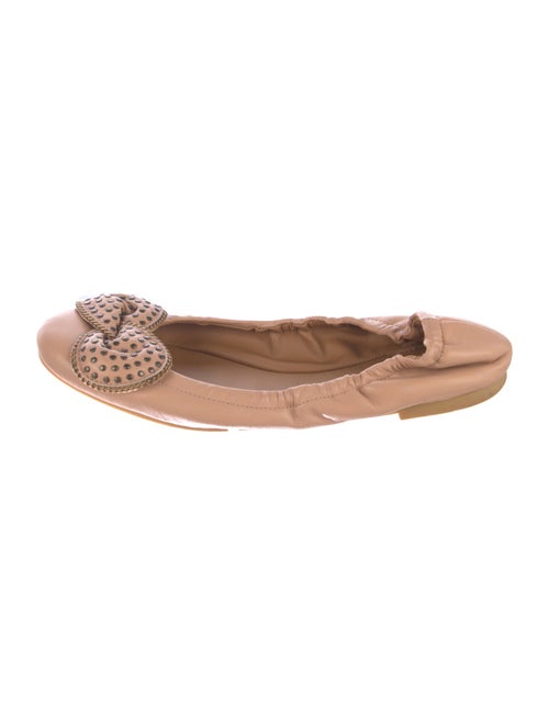 See by Chloé Leather Bow Accents Ballet Flats
