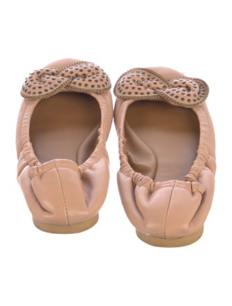 See by Chloé Leather Bow Accents Ballet Flats