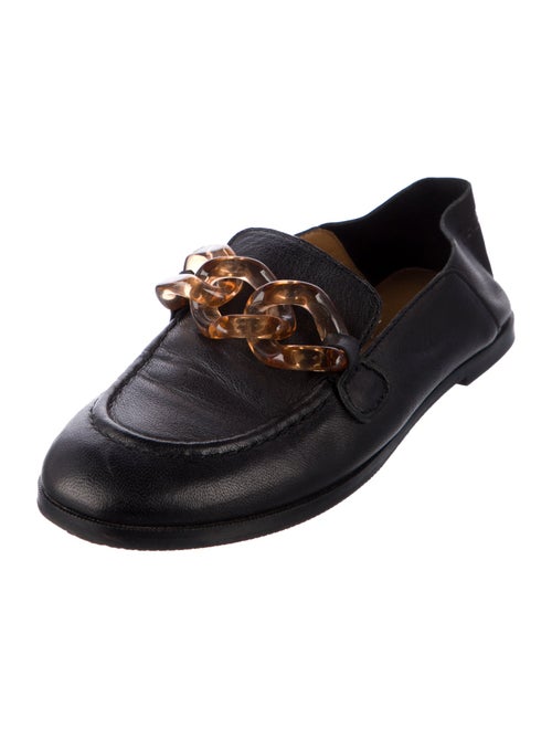 See by Chloé Leather Chain-Link Accents Loafers
