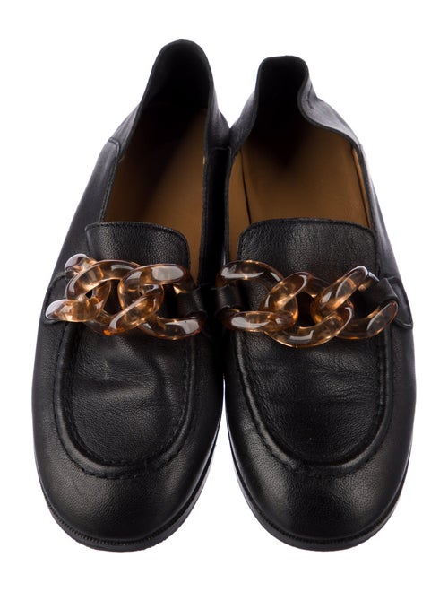 See by Chloé Leather Chain-Link Accents Loafers