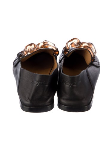 See by Chloé Leather Chain-Link Accents Loafers