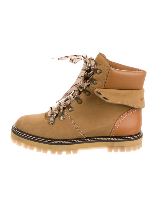 See by Chloé Leather Leather Trim Embellishment Hiking Boots