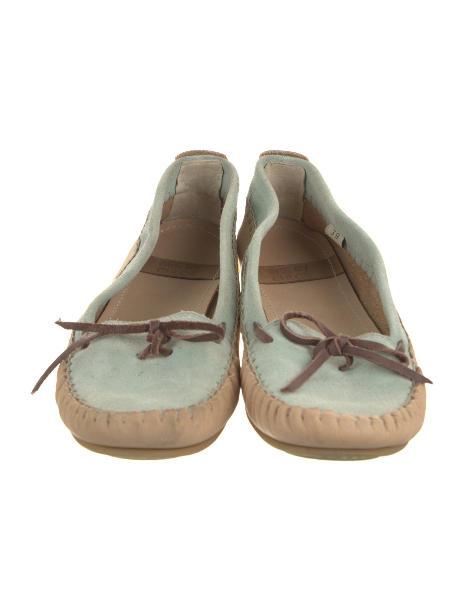 See by Chloé Suede Whipstitch Trim Flats