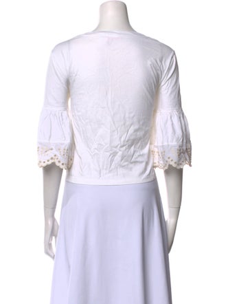 See by Chloé Scoop Neck Three-Quarter Sleeve Crop Top