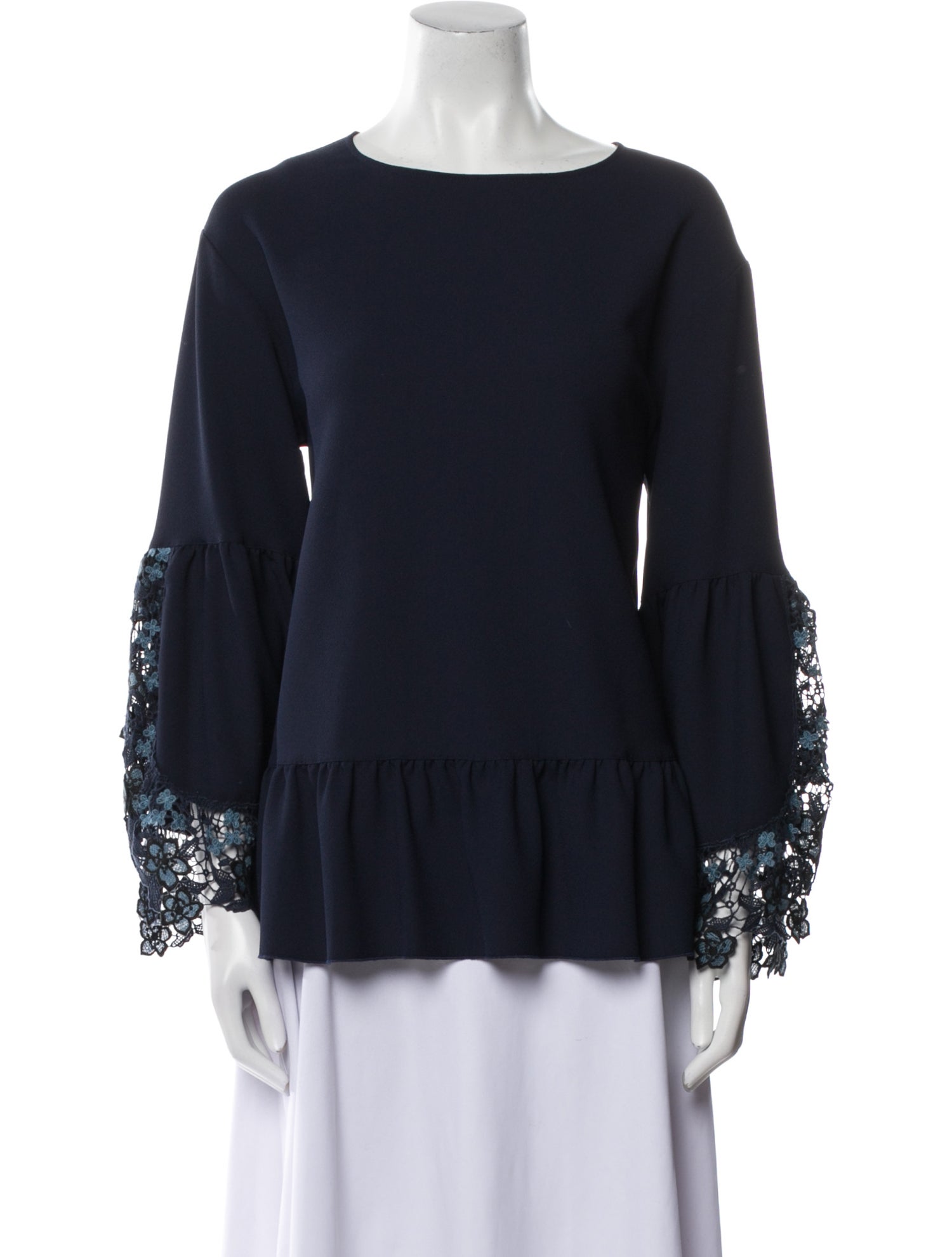 See by Chloé Bateau Neckline Long Sleeve Blouse