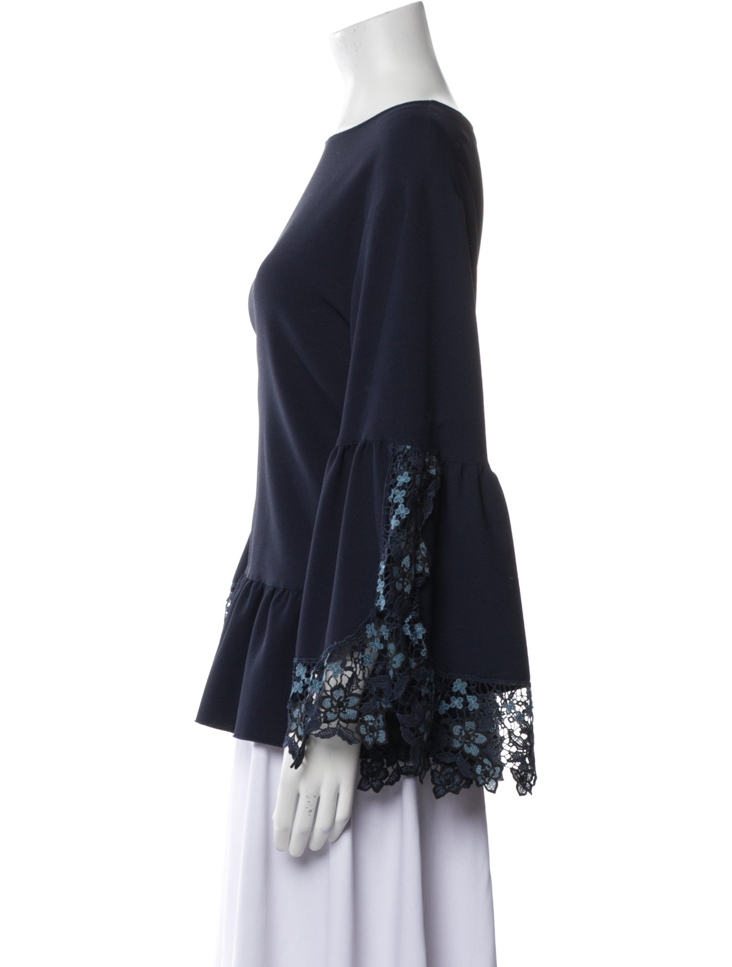 See by Chloé Bateau Neckline Long Sleeve Blouse