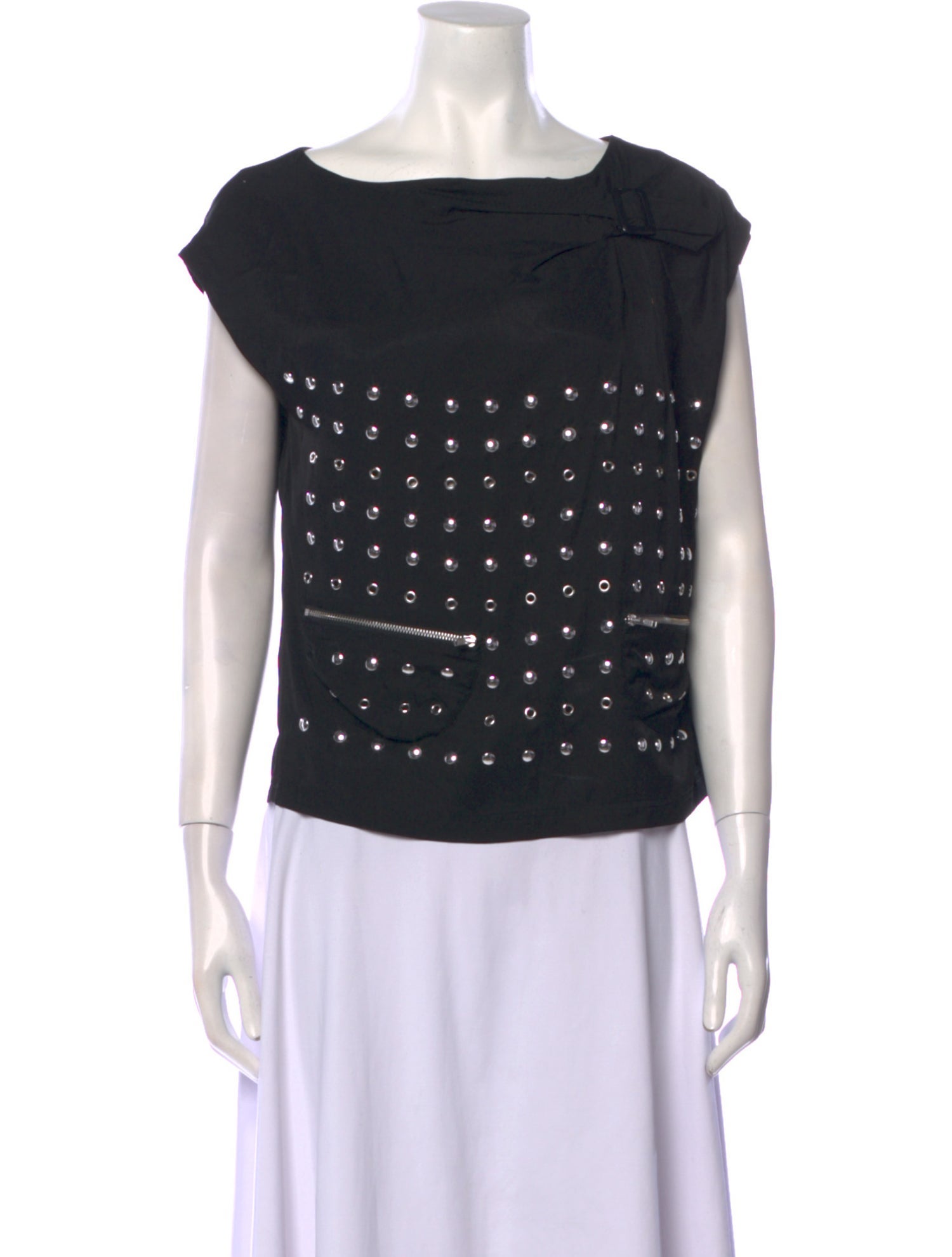 See by Chloé Bateau Neckline Short Sleeve Top