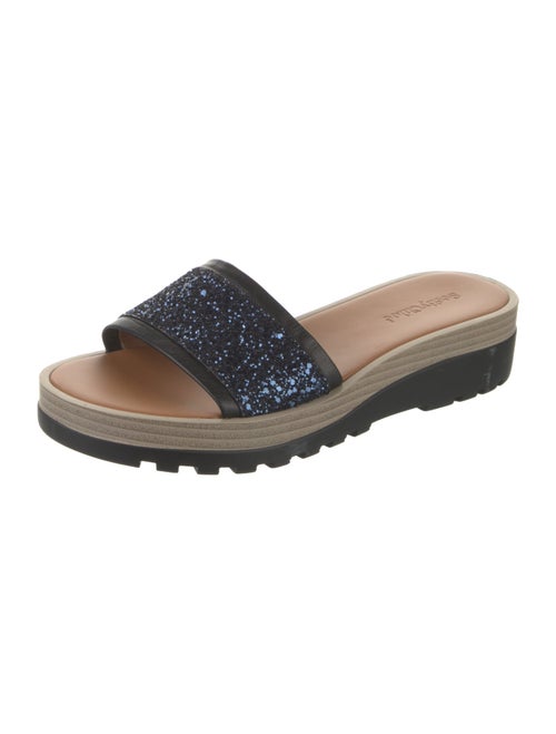 See by Chloé Leather Glitter Accents Slides