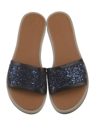 See by Chloé Leather Glitter Accents Slides