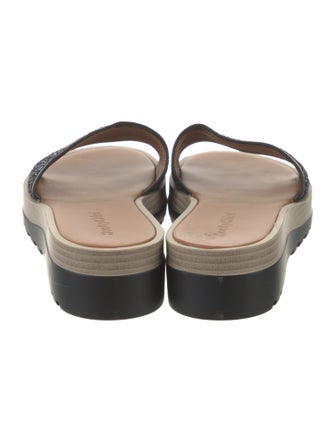 See by Chloé Leather Glitter Accents Slides