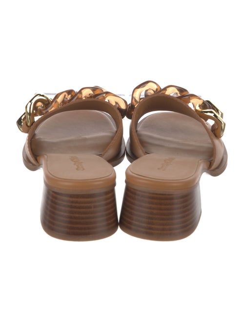 See by Chloé Leather Chain-Link Accents Slides