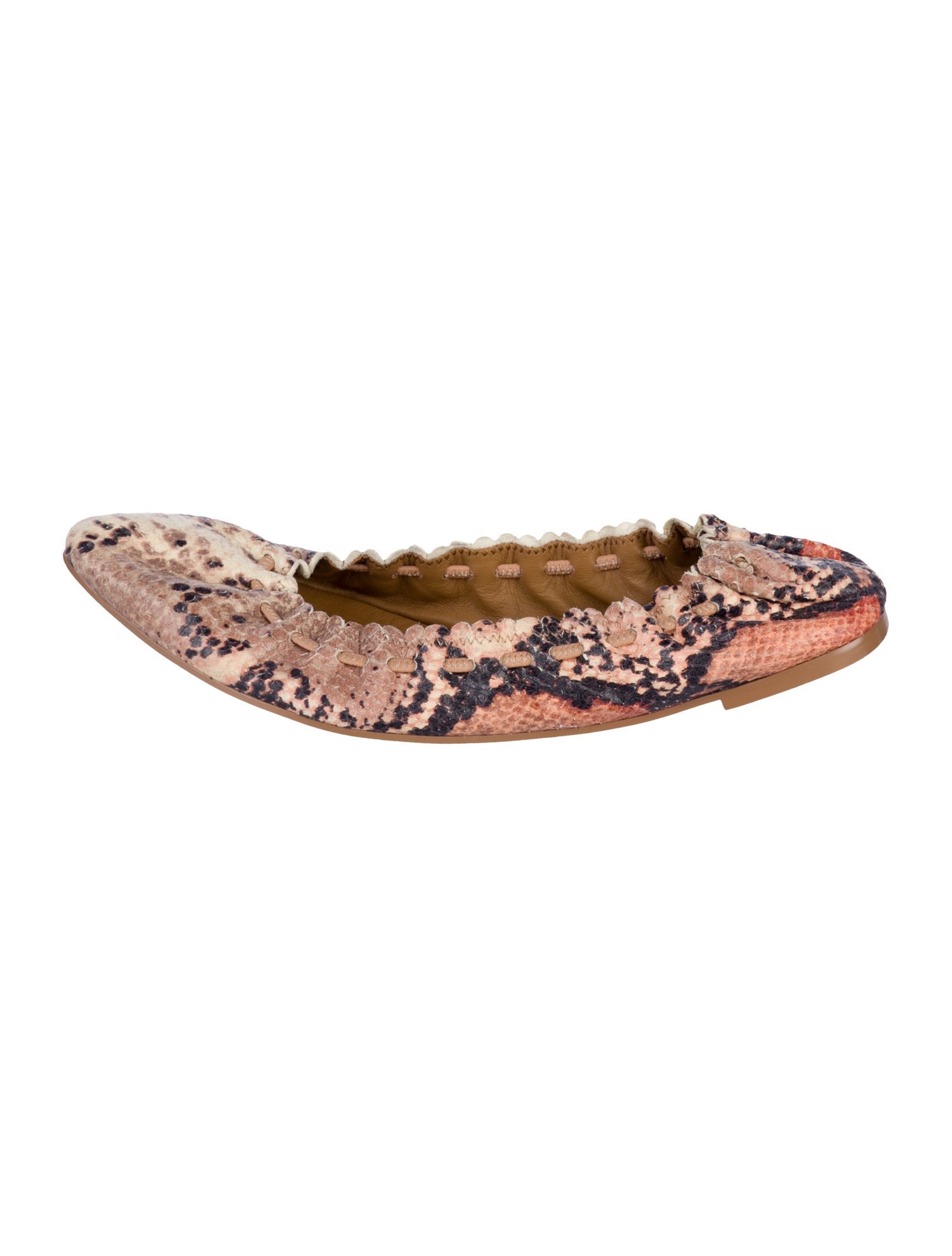 See by Chloé Leather Animal Print Ballet Flats