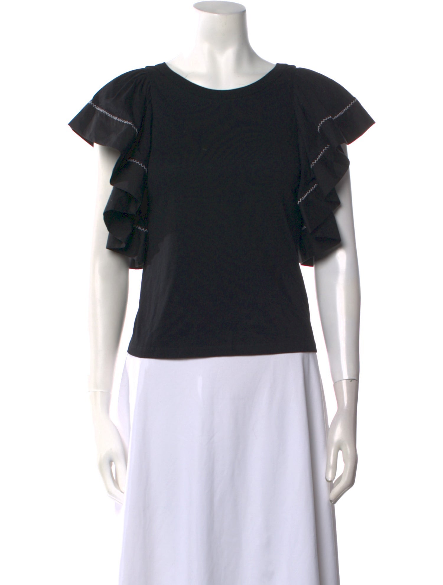 See by Chloé Scoop Neck Short Sleeve Blouse