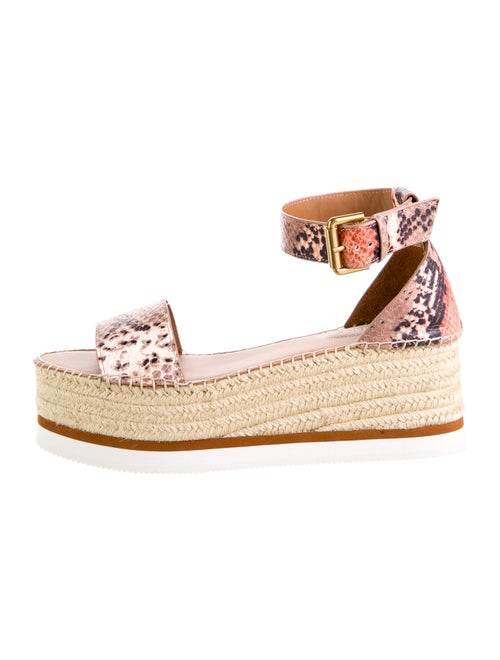 See by Chloé Leather Animal Print Espadrilles