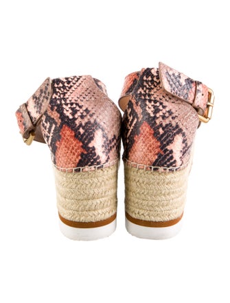 See by Chloé Leather Animal Print Espadrilles