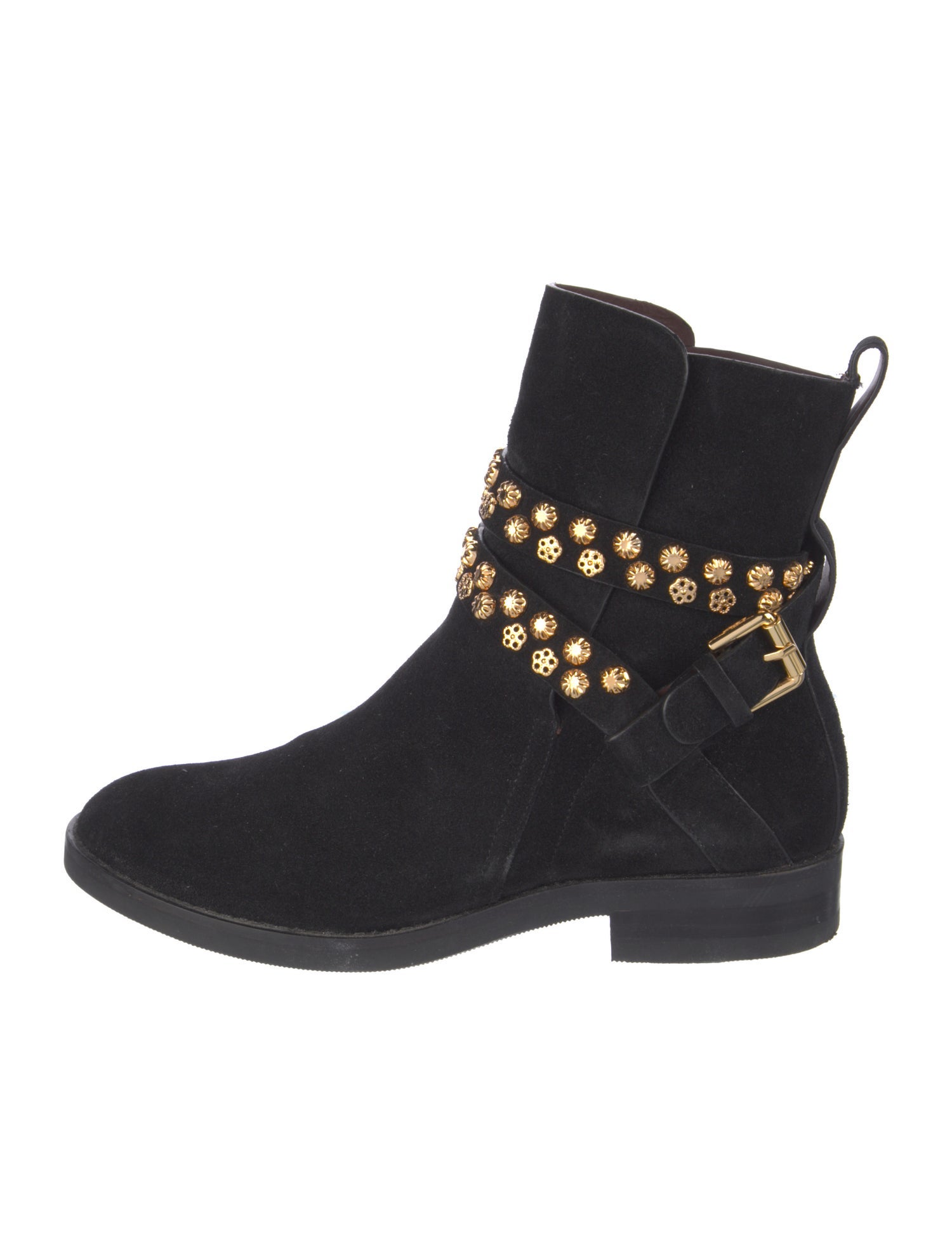 See by Chloé Suede Studded Accents Moto Boots