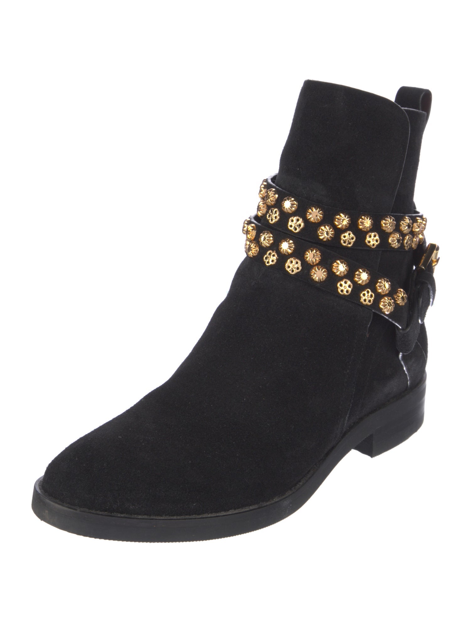 See by Chloé Suede Studded Accents Moto Boots