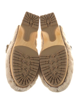 See by Chloé Shearling Leather Trim Embellishment Mules
