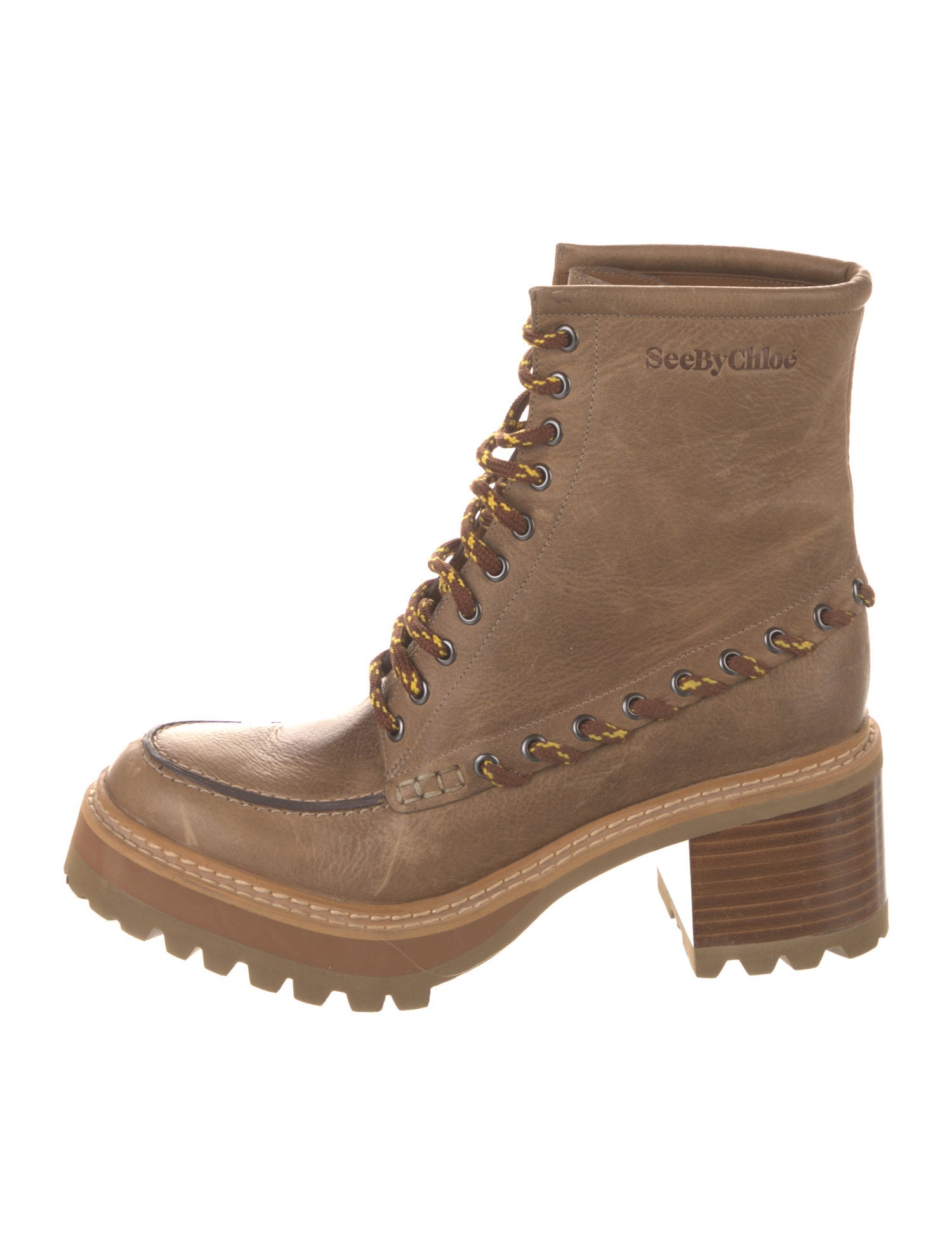 See by Chloé Leather Combat Boots