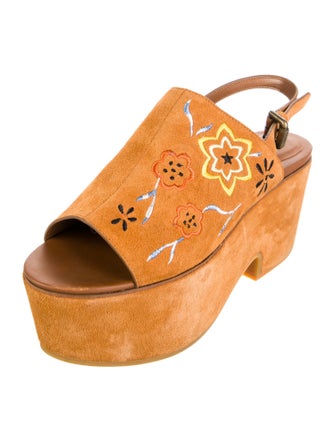 See by Chloé Suede Graphic Print Slingback Sandals