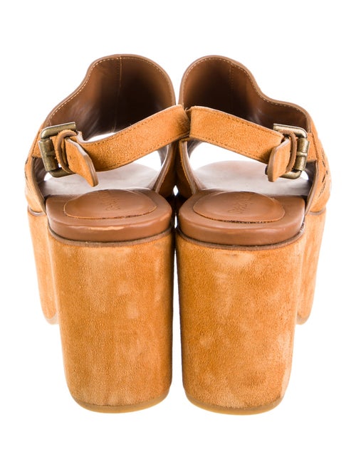 See by Chloé Suede Graphic Print Slingback Sandals