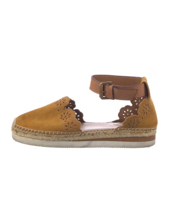 See by Chloé Suede Embroidered Accent D'Orsay Flats