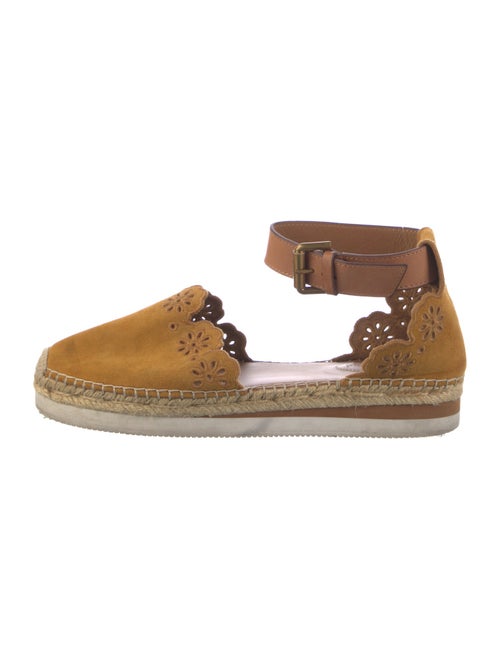 See by Chloé Suede Embroidered Accent D'Orsay Flats