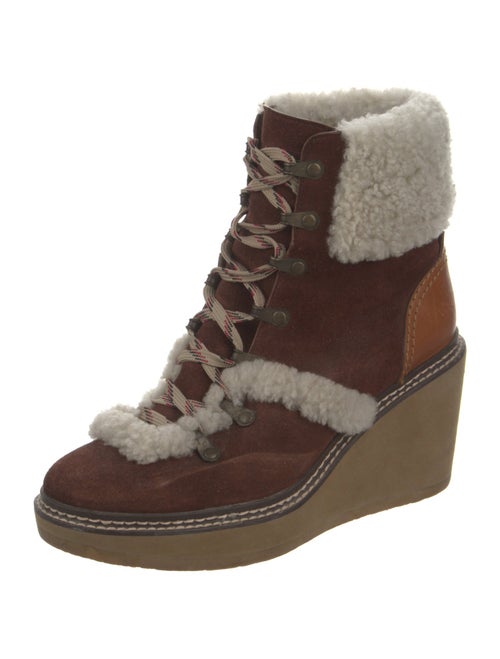 See by Chloé Suede Printed Lace-Up Boots