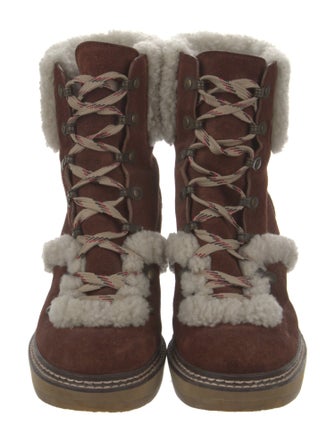 See by Chloé Suede Printed Lace-Up Boots