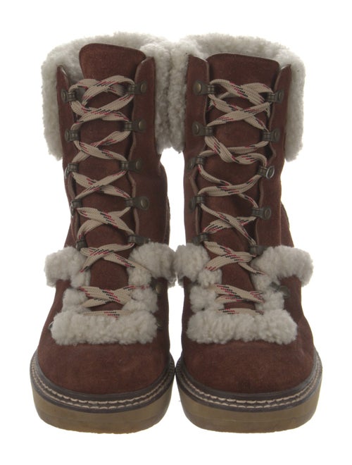 See by Chloé Suede Printed Lace-Up Boots