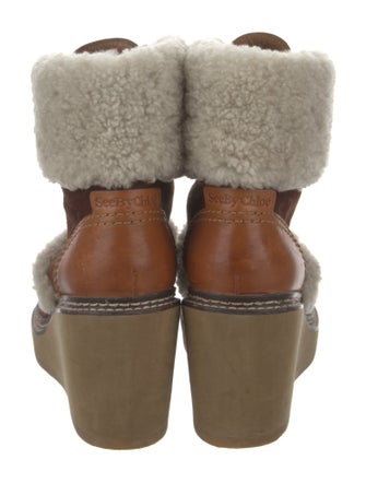 See by Chloé Suede Printed Lace-Up Boots