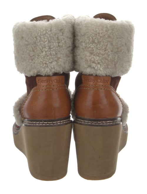 See by Chloé Suede Printed Lace-Up Boots