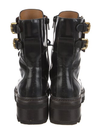 See by Chloé Patent Leather Combat Boots