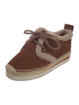 See by Chloé Suede Fur Trim Lace-Up Boots