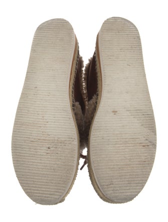 See by Chloé Suede Fur Trim Lace-Up Boots