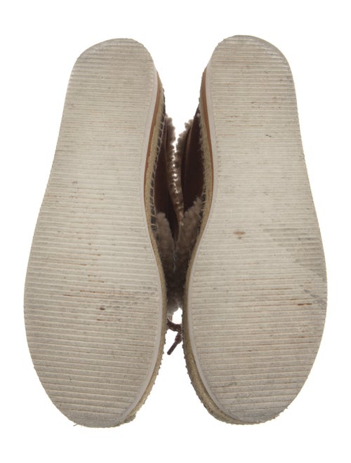 See by Chloé Suede Fur Trim Lace-Up Boots