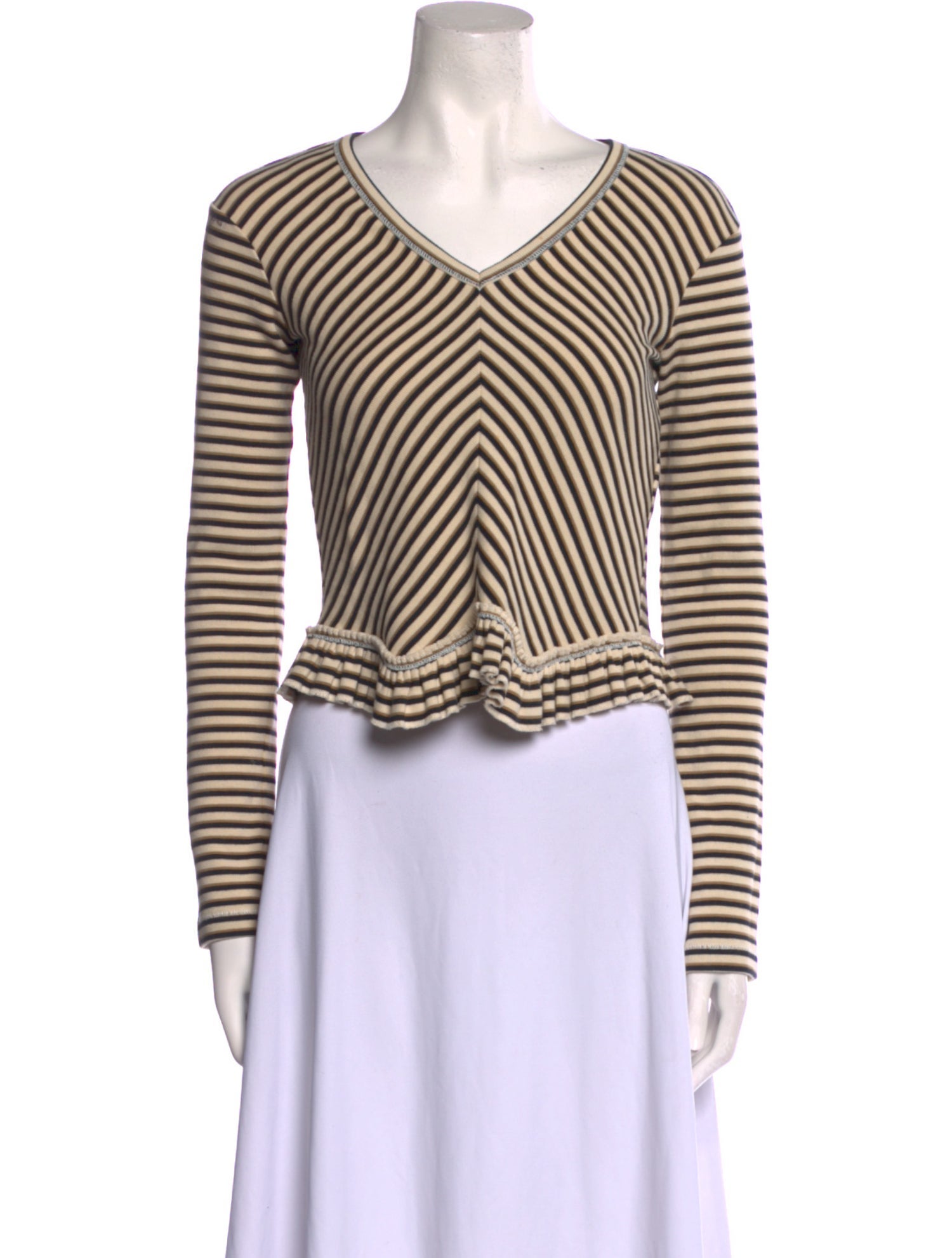 See by Chloé Striped V-Neck Sweater