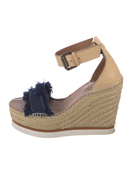 See by Chloé Denim Raw-Edge Trim Espadrilles