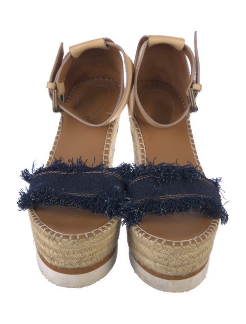 See by Chloé Denim Raw-Edge Trim Espadrilles