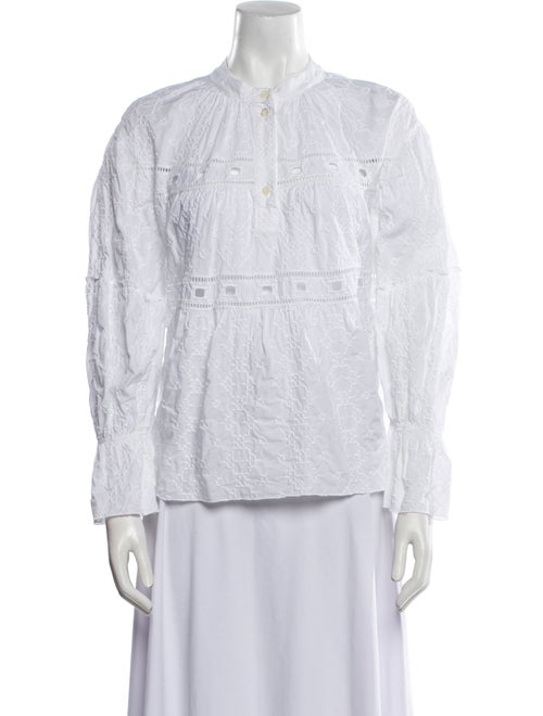 See by Chloé Lace Pattern Mock Neck Blouse
