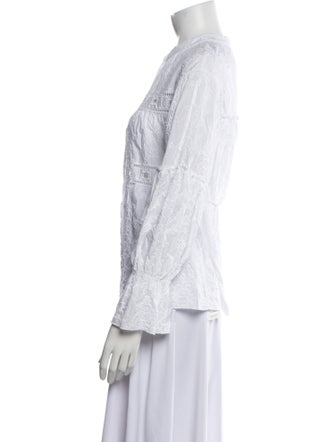 See by Chloé Lace Pattern Mock Neck Blouse