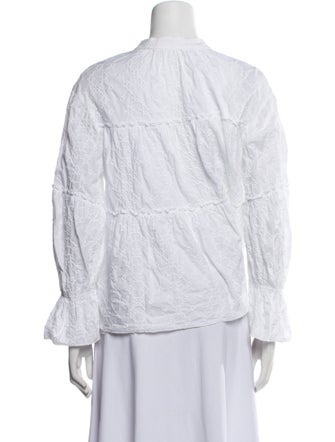 See by Chloé Lace Pattern Mock Neck Blouse