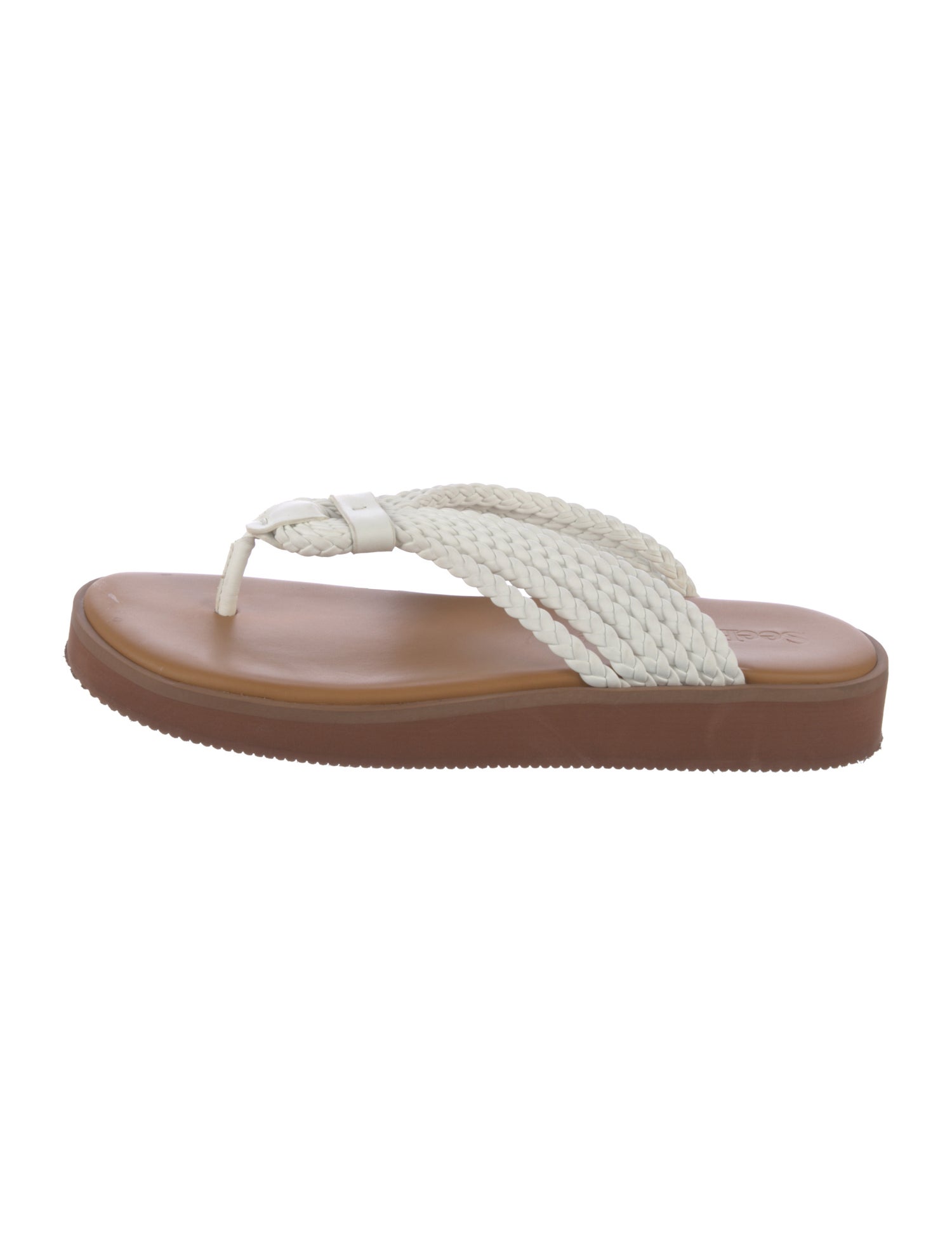 See by Chloé Leather Braided Accents Flip Flops