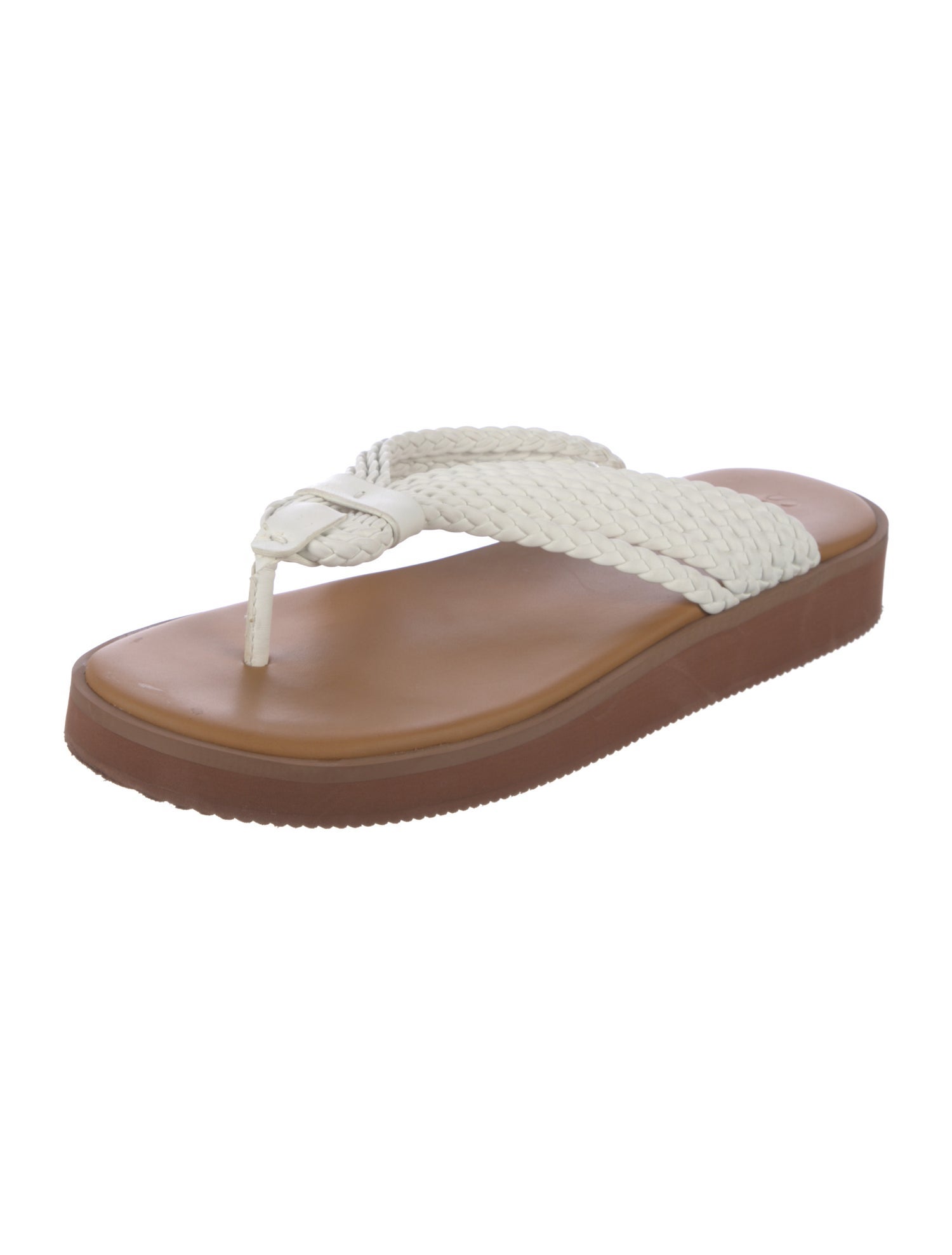 See by Chloé Leather Braided Accents Flip Flops