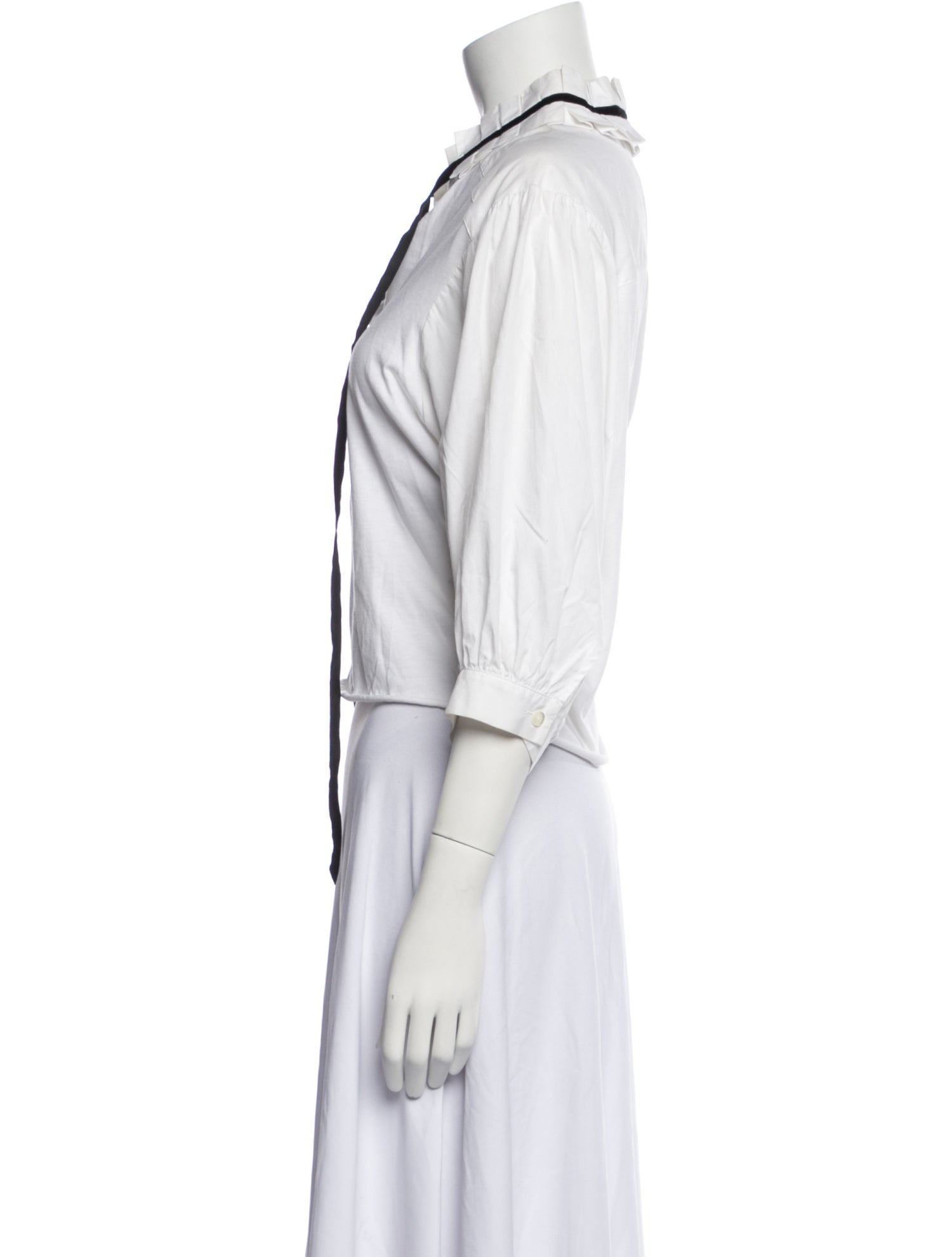 See by Chloé V-Neck Three-Quarter Sleeve Crop Top