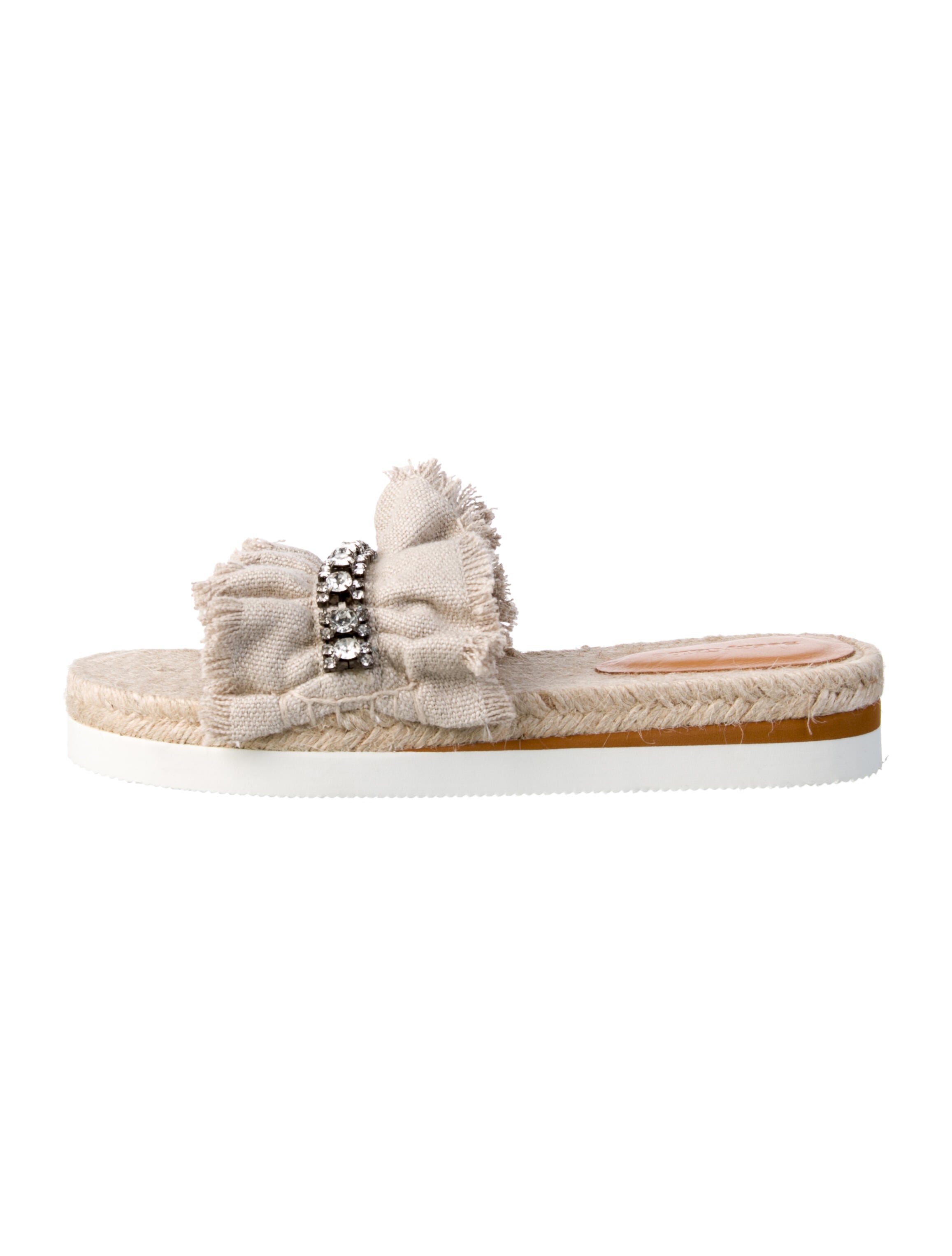 See by Chloé Straw Crystal Embellishments Espadrilles