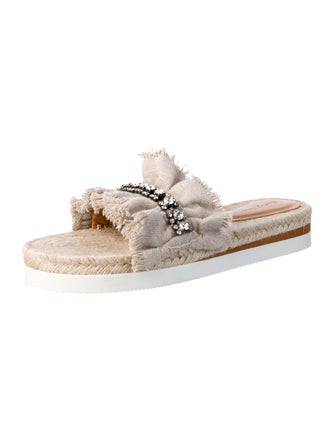 See by Chloé Straw Crystal Embellishments Espadrilles