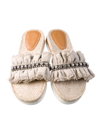 See by Chloé Straw Crystal Embellishments Espadrilles